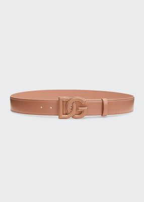 Tonal DG Logo Leather Belt