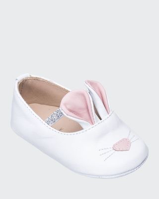 Girls' Leather Bunny Sleeper Ballet Flat, Infant/Toddler