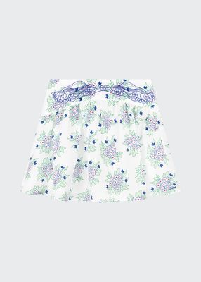 Girl's Floral Embroidered Skirt, Size 2-5