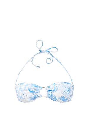 Melissa Odabash - Ancona Floral-print Bandeau Bikini Top - Womens - Blue Print