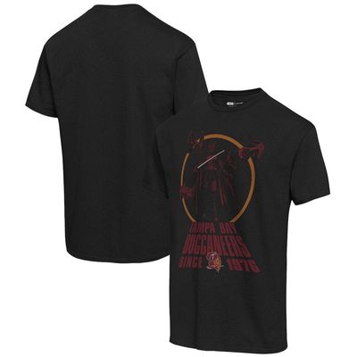 Men's Junk Food Black Tampa Bay Buccaneers Disney Star Wars Empire Title Crawl T-Shirt