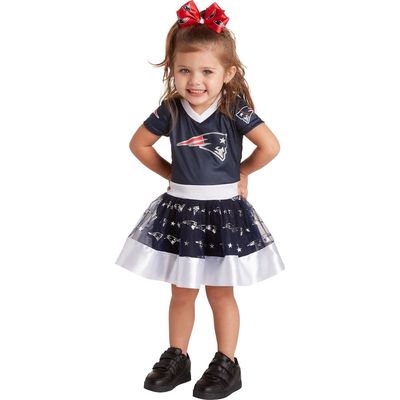 JERRY LEIGH Girls Toddler Navy New England Patriots Tutu Tailgate Game Day V-Neck Costume