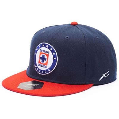 FAN INK Men's Fi Collection Navy/Red Cruz Azul Team Snapback Adjustable Hat