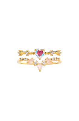 Girls Crew One Sweet Love Set of 2 Rings in Gold