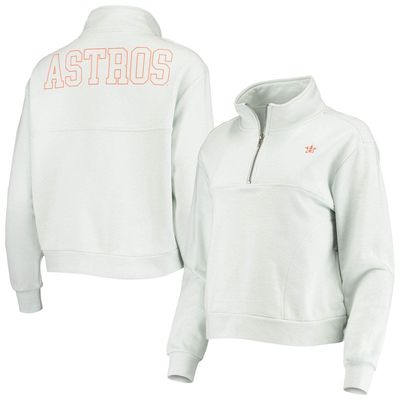 Women's The Wild Collective Light Blue Houston Astros Two-Hit Quarter-Zip Pullover Top