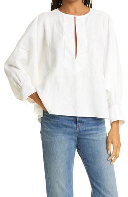 Careste Gretchen Linen Shirt in White Linen