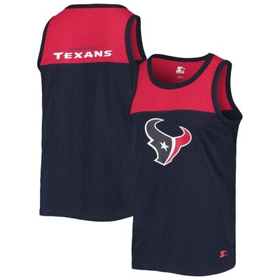 Men's Starter Navy/Red Houston Texans Team Touchdown Fashion Tank Top