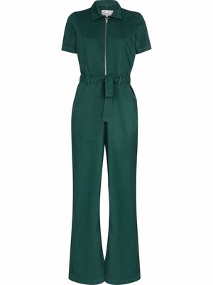 Reformation Cassidy belted zip-up jumpsuit - Green