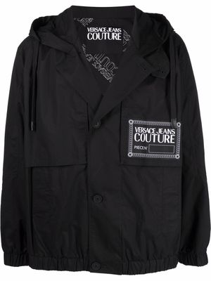 Versace Jeans Couture logo-patch hooded jacket - Black
