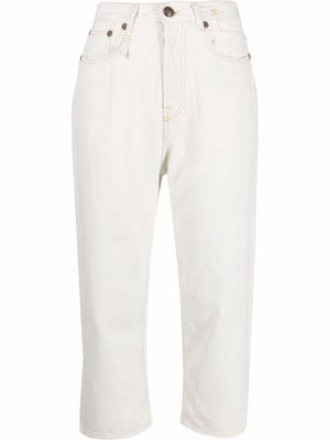 R13 high waisted cropped jeans - Neutrals
