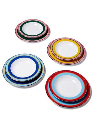La DoubleJ set of 8 soup and dinner plates - White