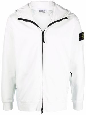 Stone Island Compass-patch zip-fastening hoodie - Grey