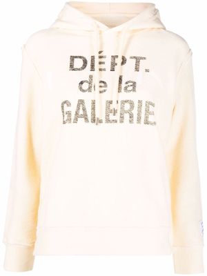 LANVIN x GALLERY DEPT. logo-print cotton hoodie - Neutrals