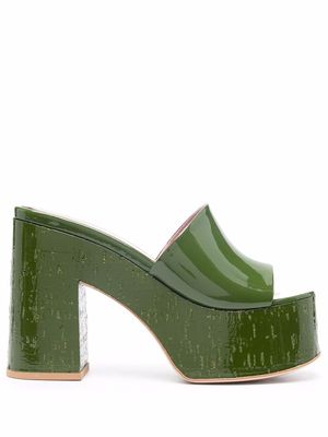 HAUS OF HONEY Lacquer Doll platform mules - Green