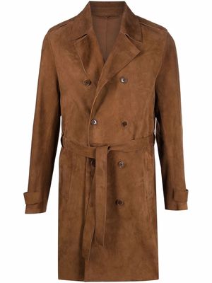 Salvatore Santoro double-breasted leather coat - Brown