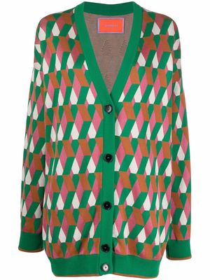 La DoubleJ Leisure jacquard-pattern cardigan - Green