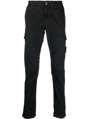 Stone Island Compass-patch straight-leg trousers - Black