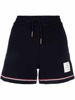 Thom Browne textured drawstring shorts - 415 Navy