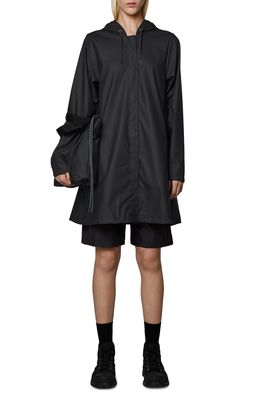 Rains Waterproof Hooded Rain Jacket in Black