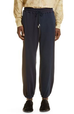 Eckhaus Latta Colorblock Cotton Sweatpants in Shadows