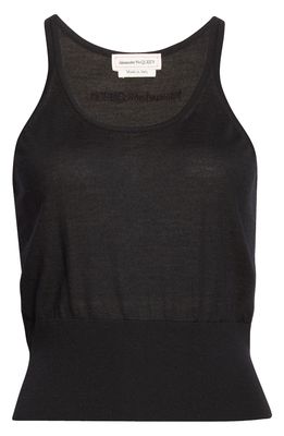 Alexander McQueen Sleeveless Cashmere Sweater in Black