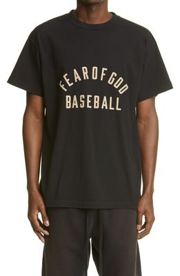 Fear of God Baseball Logo Cotton Tee in Black