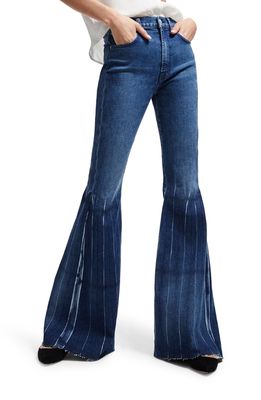 Seven High Waist Pleated Mega Flare Jeans in Greenwich