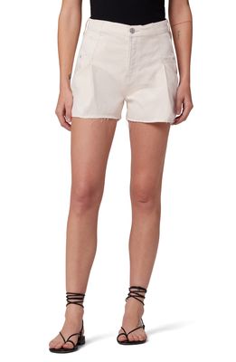 Hudson Jeans Eva Pleated Shorts in Distressed Egret