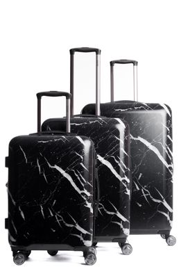 CALPAK Astyll 3-Piece Marbled Luggage Set in Black