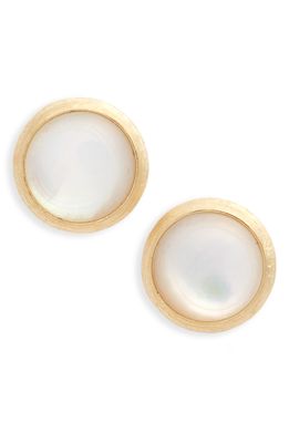Marco Bicego Jaipur Semiprecious Stone Stud Earrings in Yellow Gold/White Mop