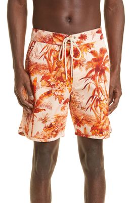 Alanui Ho'Okipa Cotton Shorts in Rust Orange