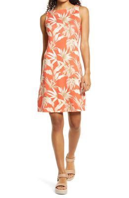 Tommy Bahama Darcy Tropical Print Sleeveless Dress in Blazing Orange