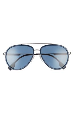 Burberry 59mm Aviator Sunglasses in Gunmetal/Dark Blue