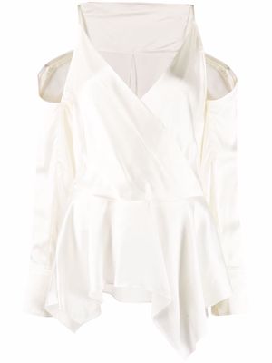 JW Anderson draped cold-shoulder blouse - White