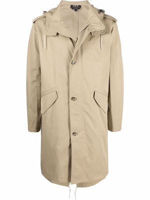 A.P.C. hooded parka coat - Neutrals