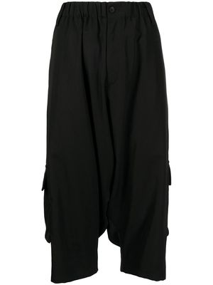 Yohji Yamamoto cropped wool trousers - Black