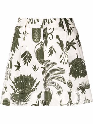 P.A.R.O.S.H. foliage-print tailored shorts - Neutrals