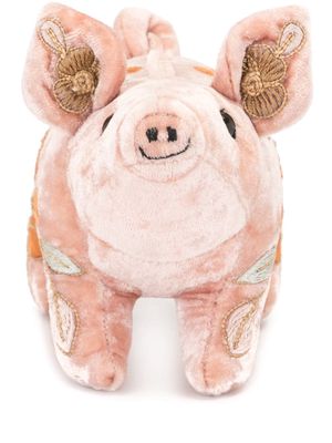 Anke Drechsel embroidered pig soft toy - Pink