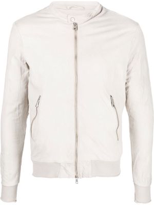 Giorgio Brato zip-up leather jacket - Neutrals