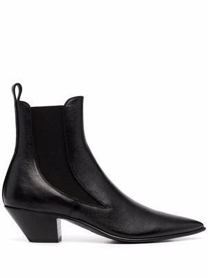 Saint Laurent slip-on leather boots - Black