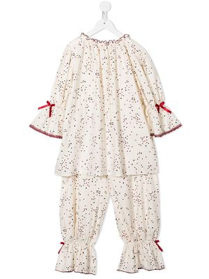 Amiki TEEN star-print ruffle-hem pajamas - Neutrals