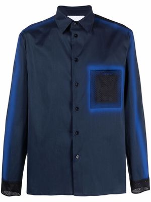 Koché spray-paint print long-sleeve shirt - Blue