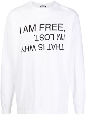 Undercoverism slogan-print long-sleeved T-shirt - White