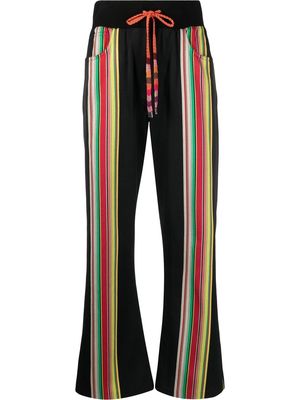 ETRO striped flared trousers - Black