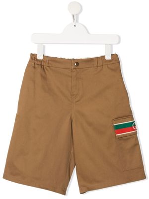 Gucci Kids Web stripe shorts - Brown