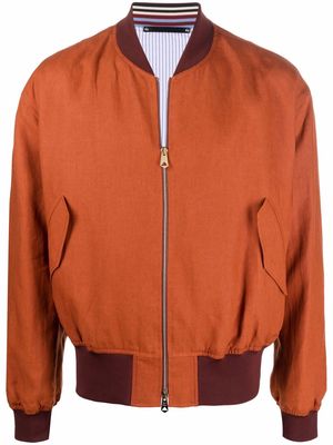 PAUL SMITH zipped bomber jacket - Brown