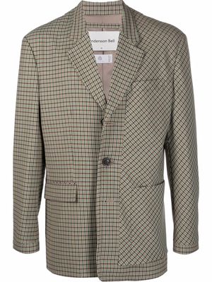 Andersson Bell check-print single-breasted blazer - Green