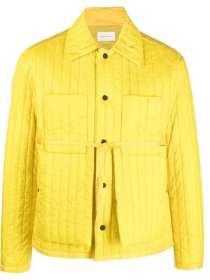 Craig Green button-up tied-waist quilted jacket - Yellow