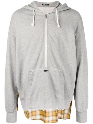 Undercoverism check-print zipped hoodie - Grey