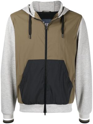 Herno colour-block zipped hooded jacket - Green